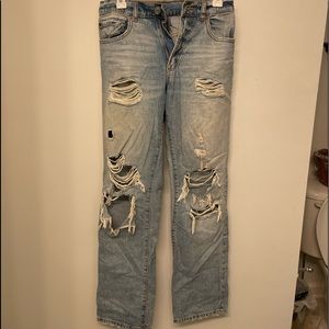 Garage denim wide leg ripped jeans (size 0)